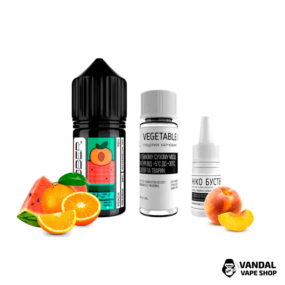 Набор для самозамеса Webber со вкусом Апельсина и Персика и ноткой сладкого арбуза 30 мл 65 мг Набор для самозамеса Webber со вкусом Апельсина и Персика и ноткой сладкого арбуза 30 мл 65 мг